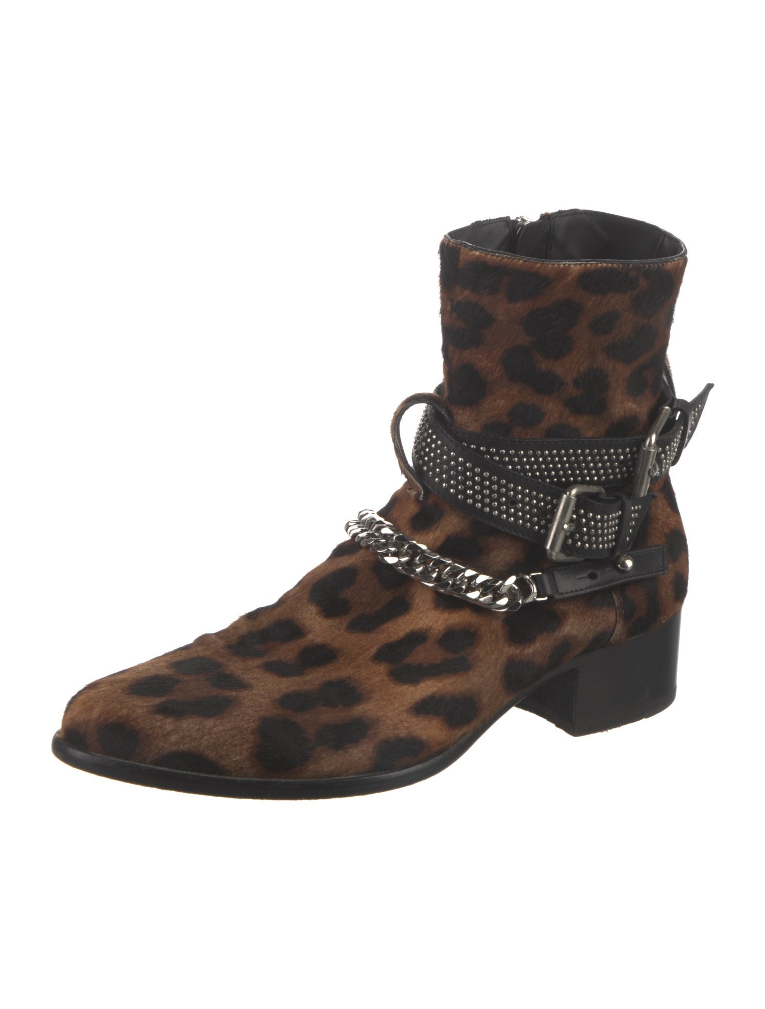 Amiri Ponyhair Animal Print Boots