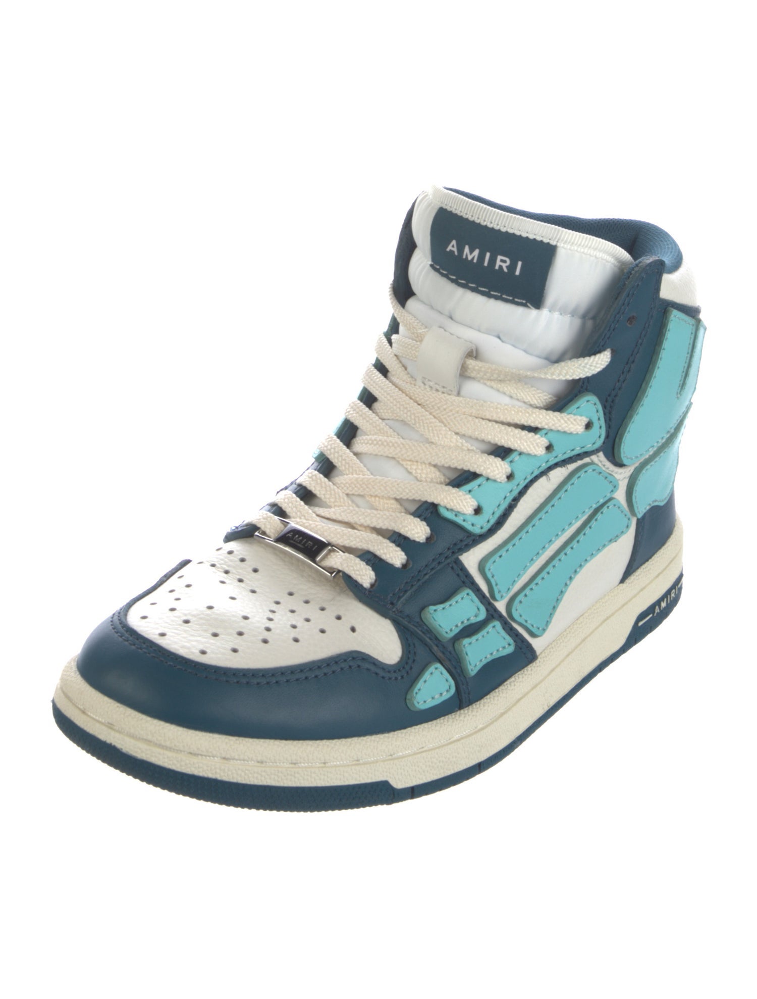 Amiri Leather Colorblock Pattern Sneakers