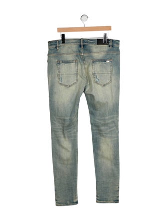 Amiri Patchwork Stretch Denim Moto Jeans