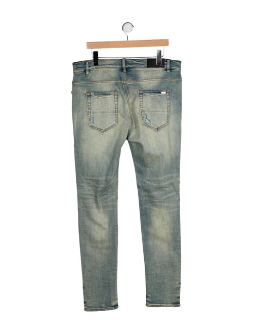 Amiri Patchwork Stretch Denim Moto Jeans