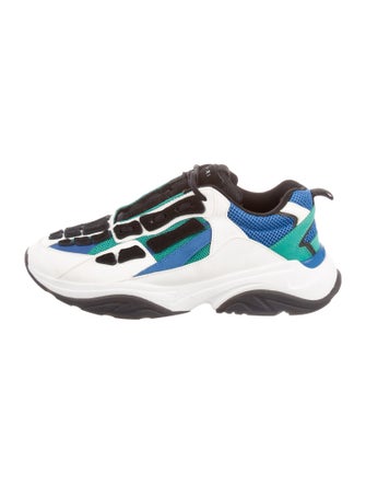 Amiri Leather Colorblock Pattern Chunky Sneakers