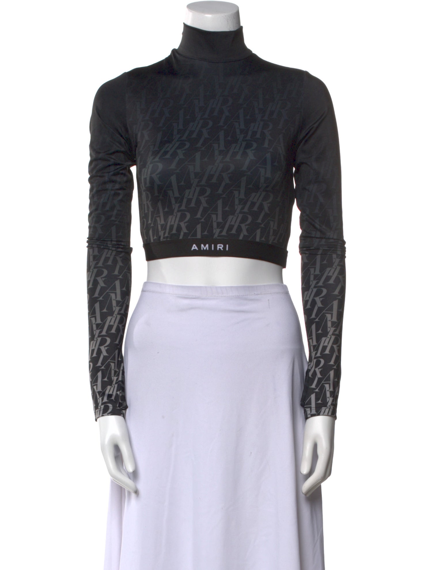 Amiri Turtleneck Long Sleeve Crop Top