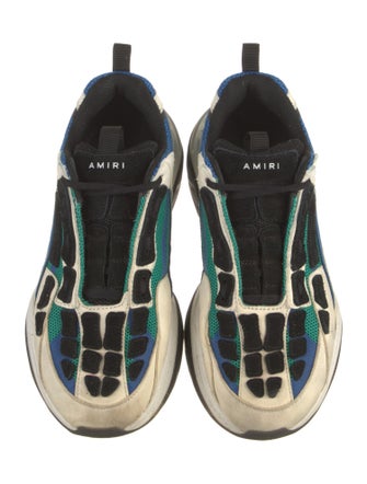 Amiri Leather Colorblock Pattern Chunky Sneakers