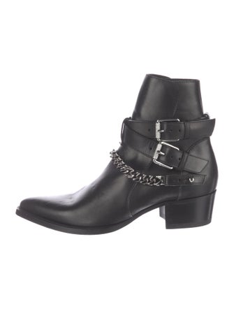 Amiri Chain-Link Accent Leather Boots