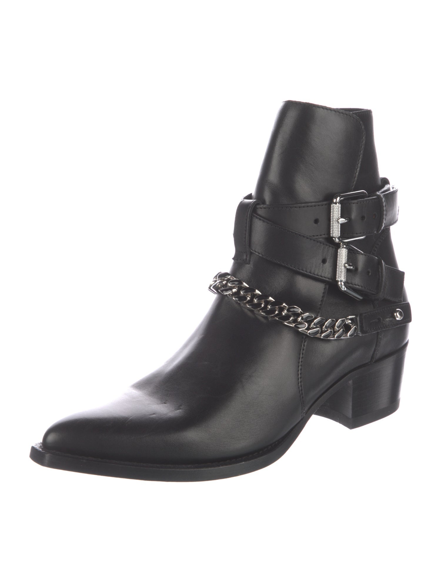 Amiri Chain-Link Accent Leather Boots