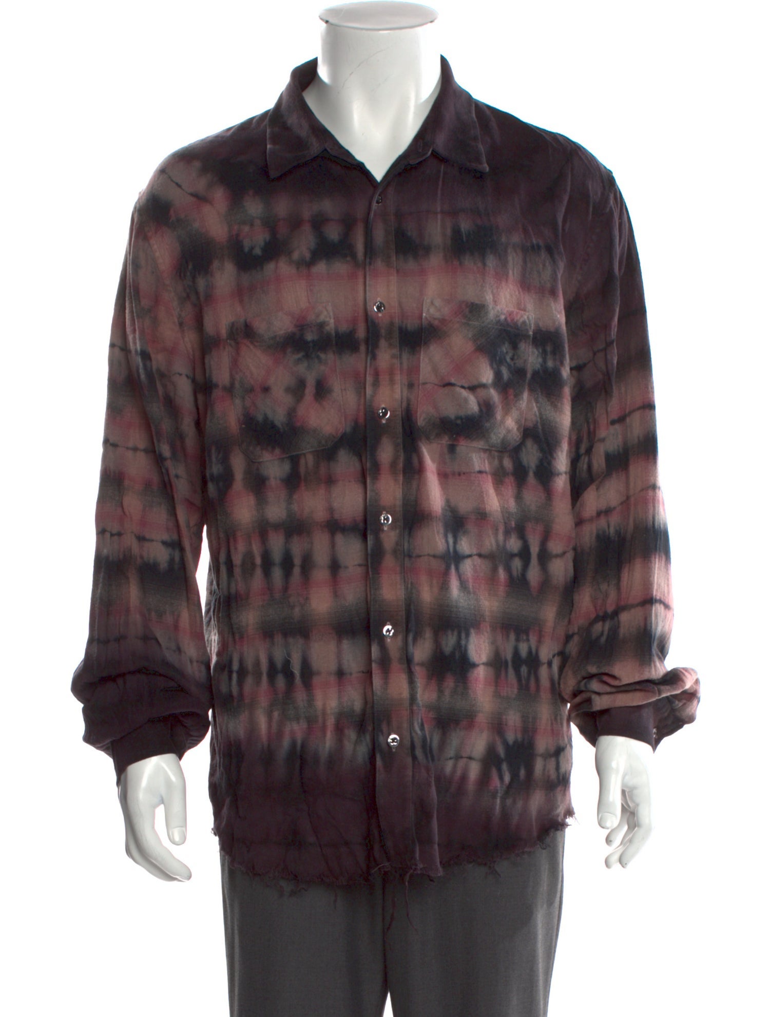 Amiri Tie-Dye Print Long Sleeve Shirt