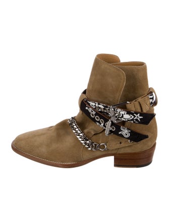 Amiri Suede Chain-Link Accents Boots