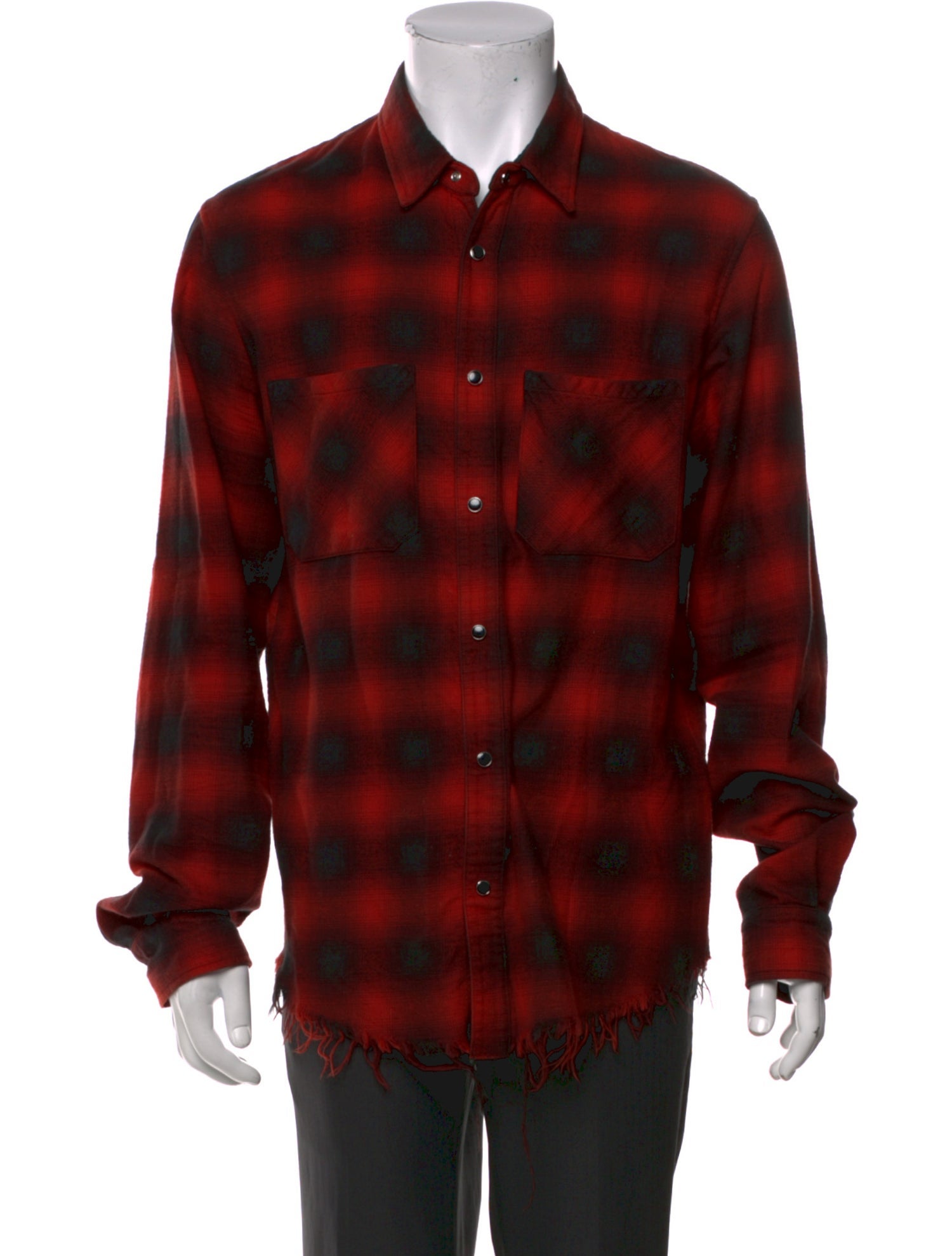 Amiri Plaid Print Long Sleeve Shirt