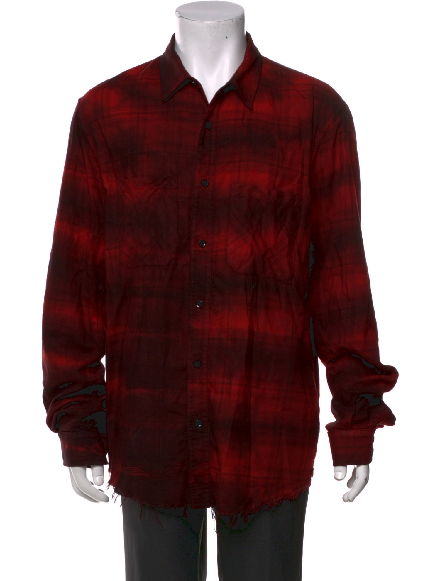 Amiri Plaid Print Long Sleeve Shirt