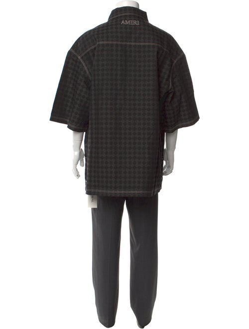 Amiri Plaid Print Three-Quarter Sleeve Shirt
