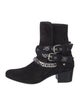 Amiri Chain-Link Accent Suede Moto Boots