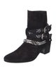 Amiri Chain-Link Accent Suede Moto Boots