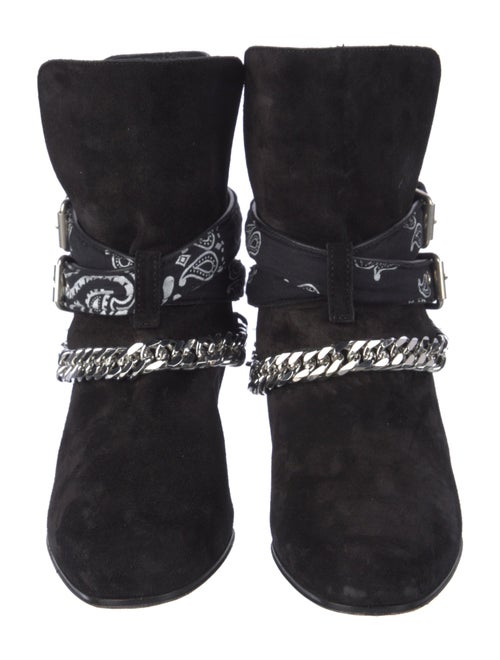 Amiri Chain-Link Accent Suede Moto Boots