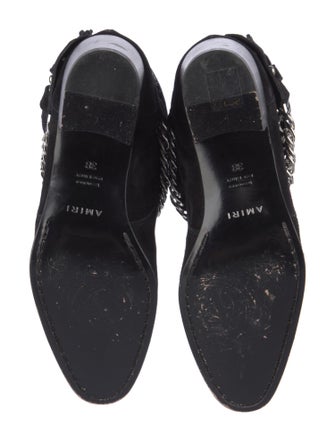 Amiri Chain-Link Accent Suede Moto Boots