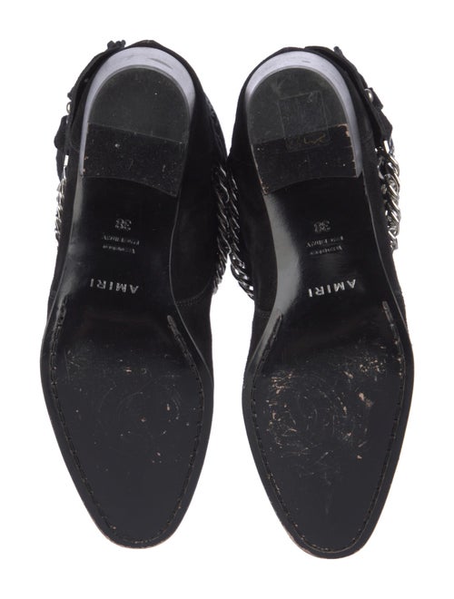 Amiri Chain-Link Accent Suede Moto Boots