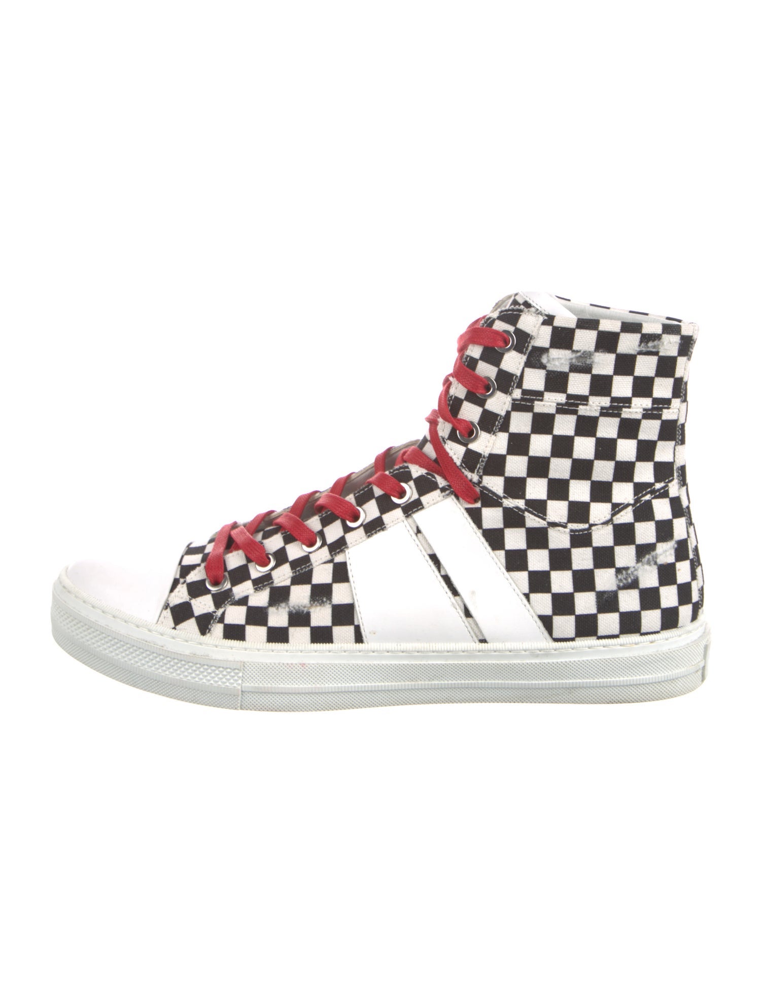 Amiri Canvas Plaid Print Sneakers