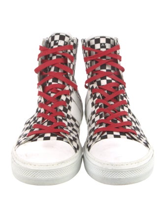 Amiri Canvas Plaid Print Sneakers