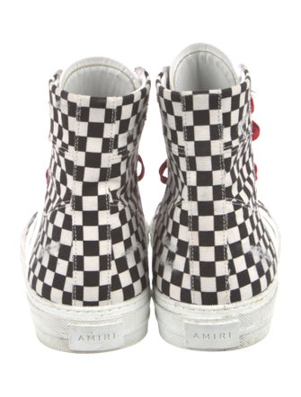Amiri Canvas Plaid Print Sneakers