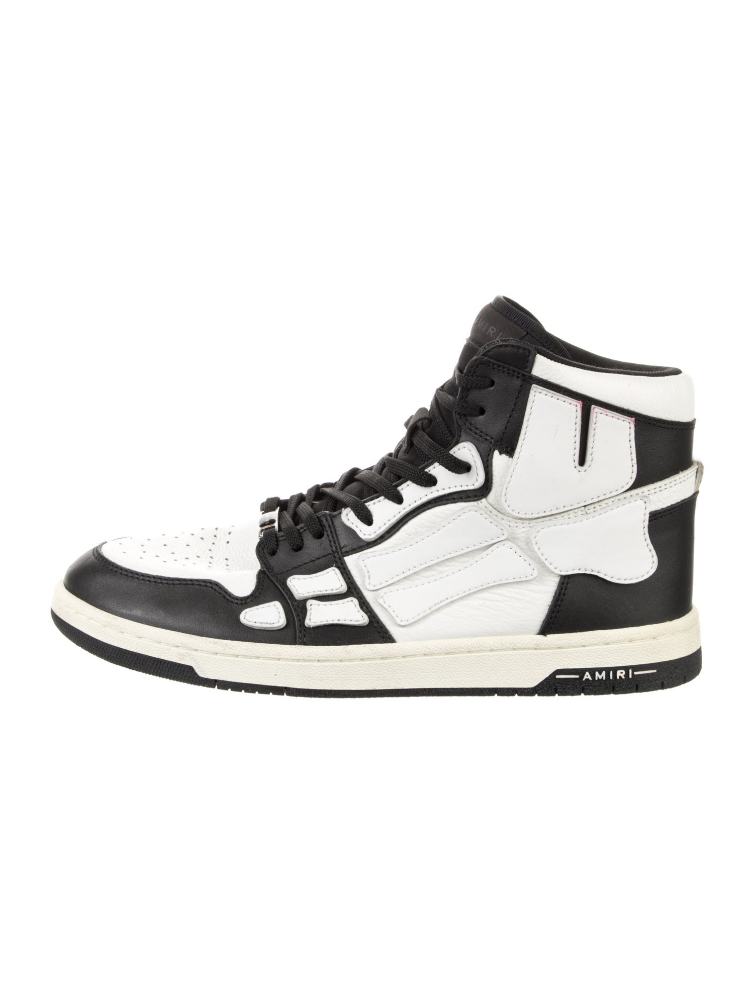 Amiri Leather Colorblock Pattern Sneakers