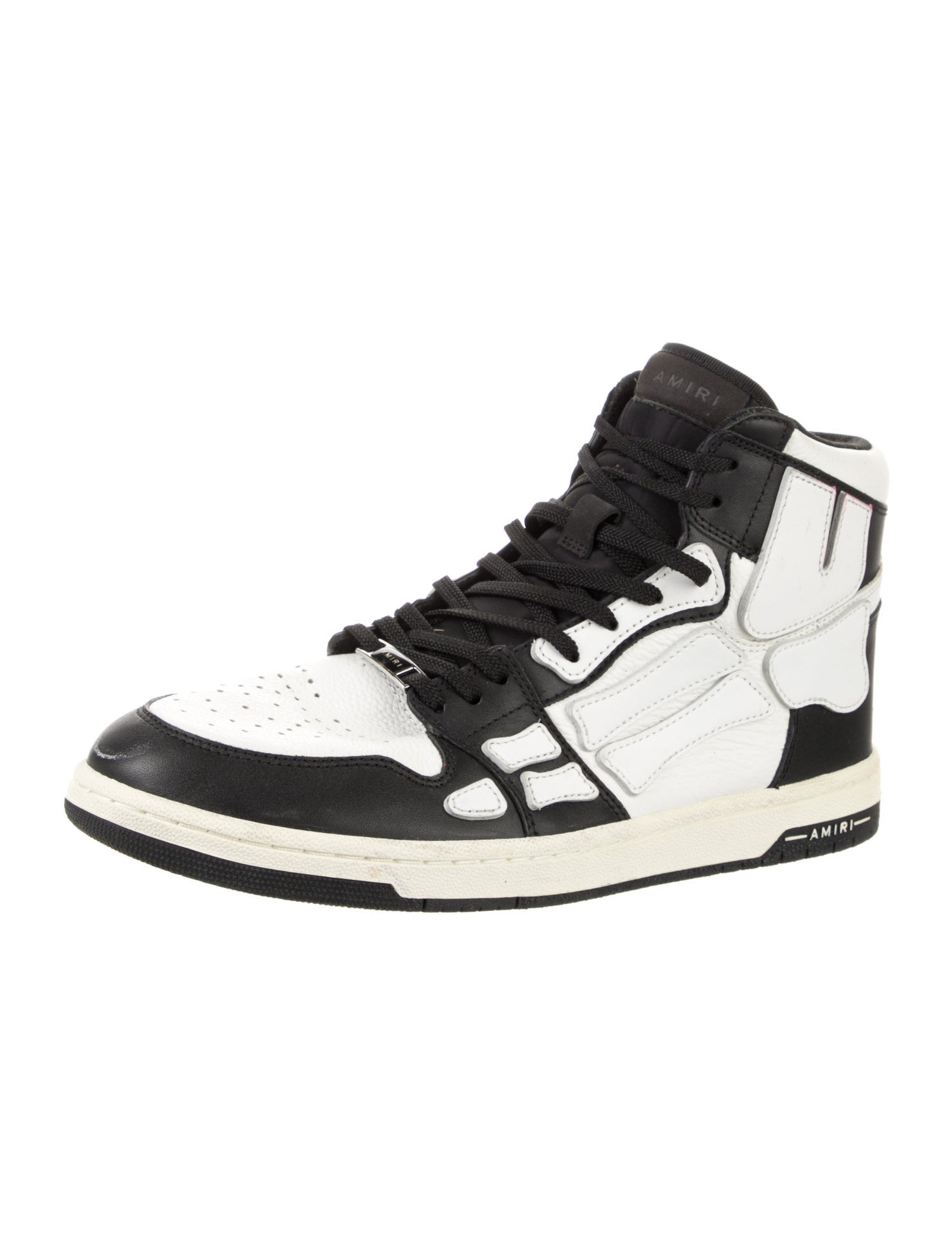 Amiri Leather Colorblock Pattern Sneakers