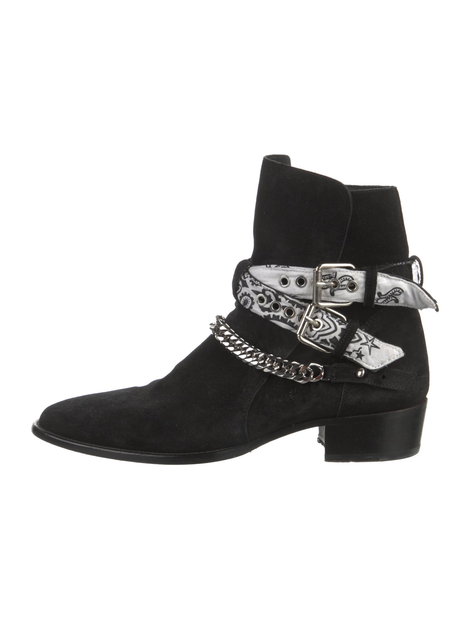 Amiri Suede Chain-Link Accents Boots