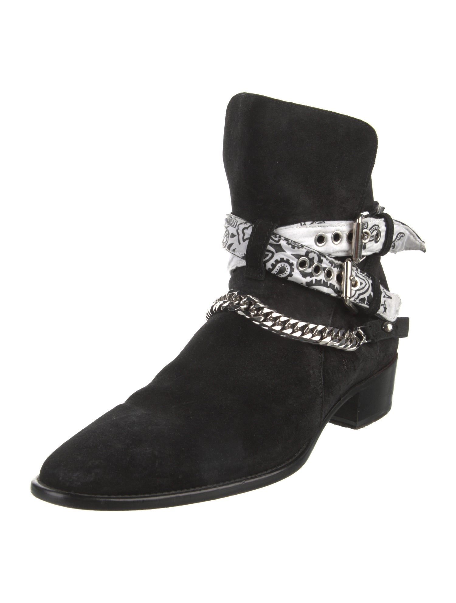 Amiri Suede Chain-Link Accents Boots