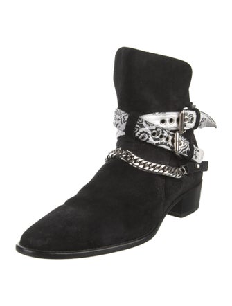 Amiri Suede Chain-Link Accents Boots