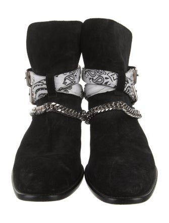 Amiri Suede Chain-Link Accents Boots