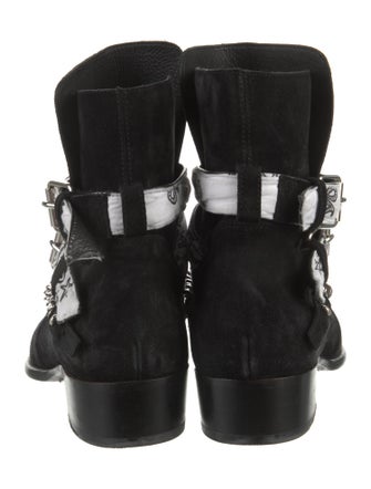 Amiri Suede Chain-Link Accents Boots