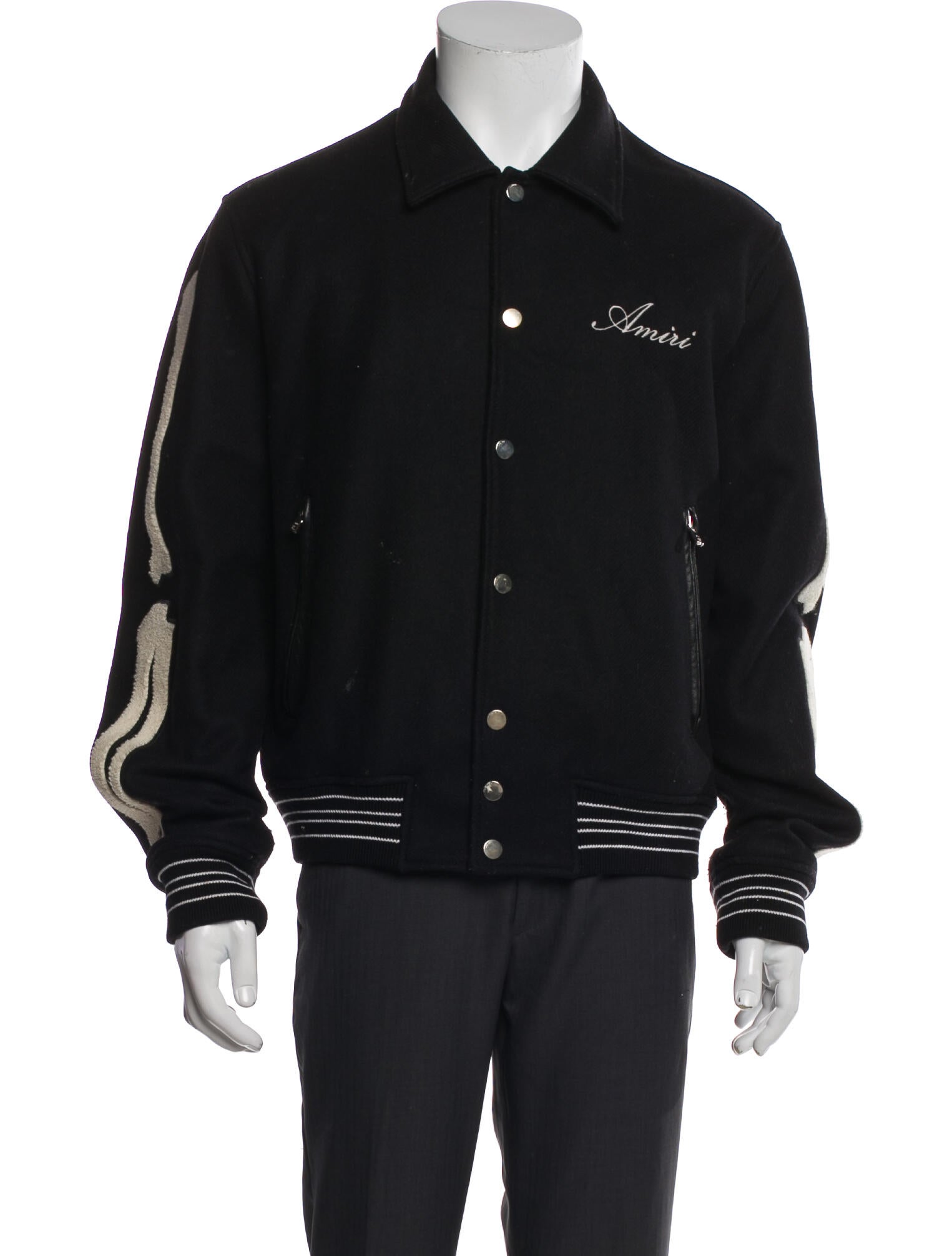 Amiri Wool Striped Varsity Jacket