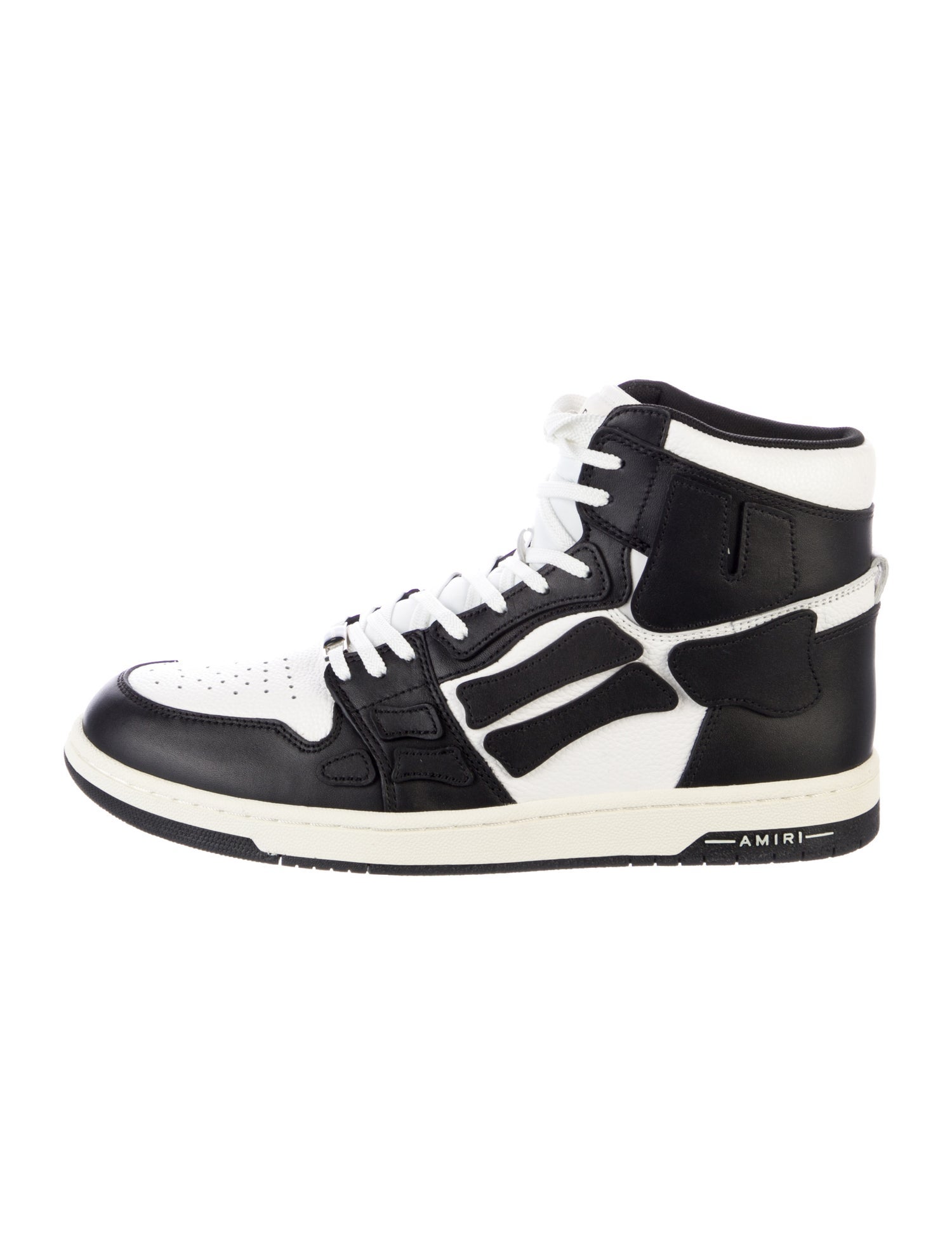 Amiri Leather Colorblock Pattern Sneakers