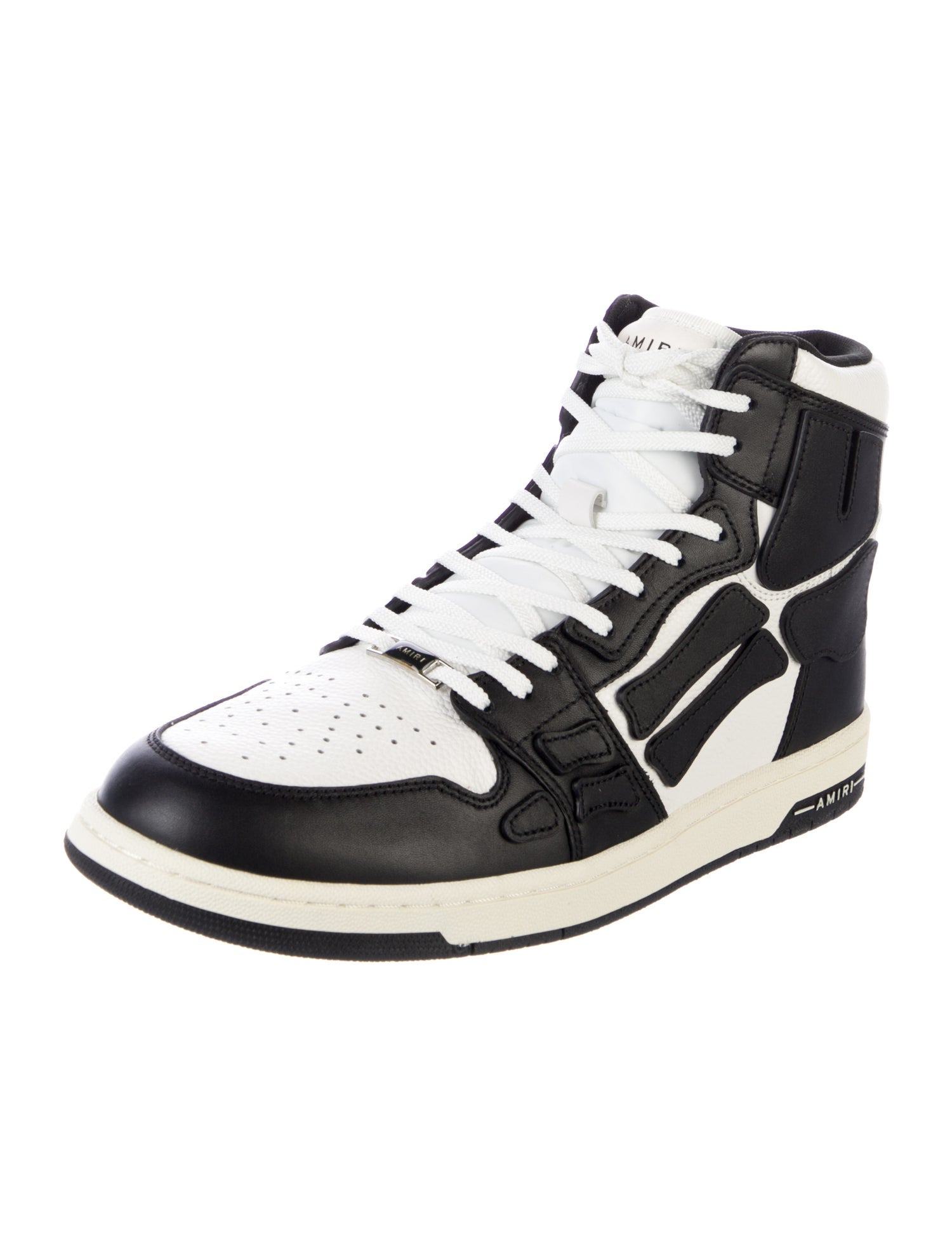 Amiri Leather Colorblock Pattern Sneakers