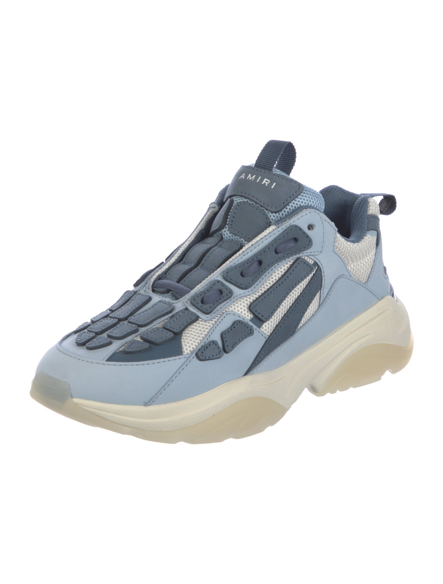 Amiri Leather Colorblock Pattern Sneakers