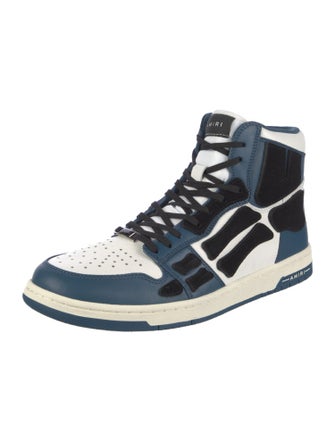 Amiri Leather Colorblock Pattern Sneakers