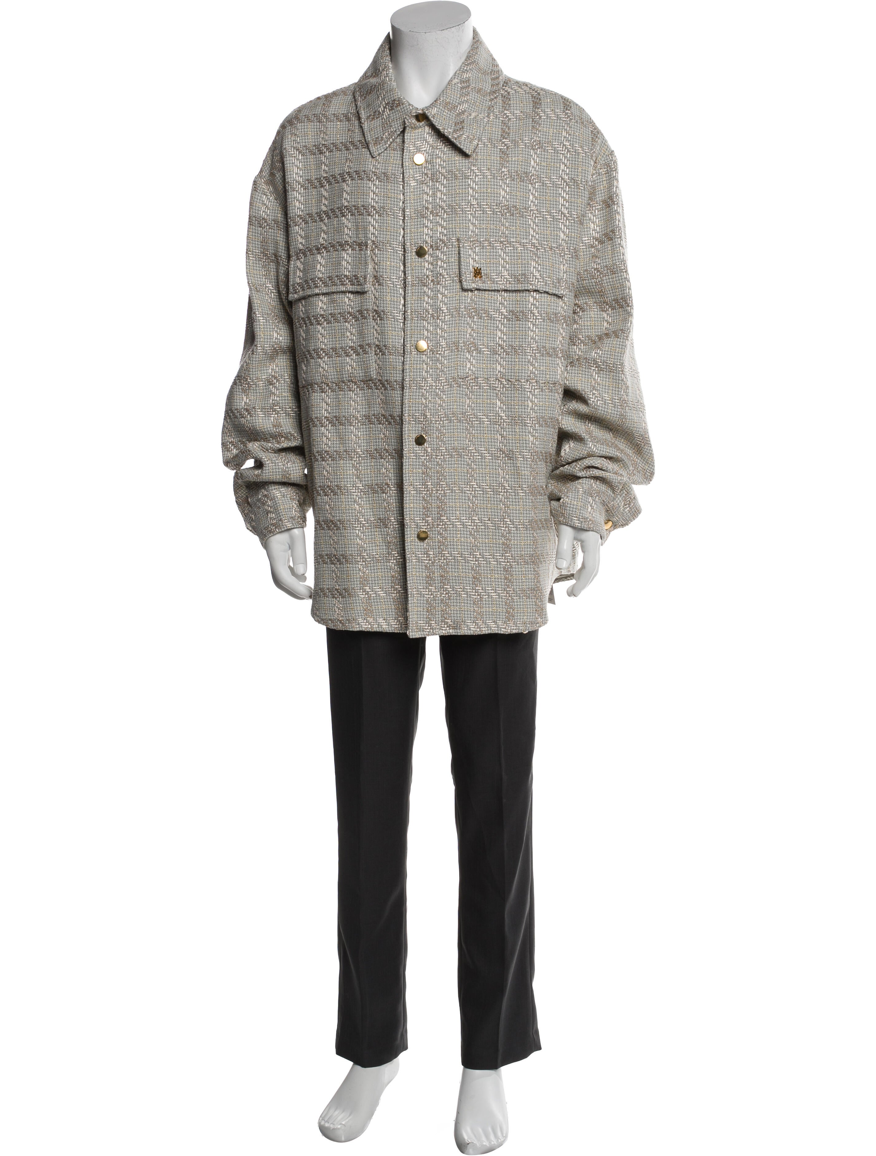 Amiri Plaid Print Overcoat w/ Tags