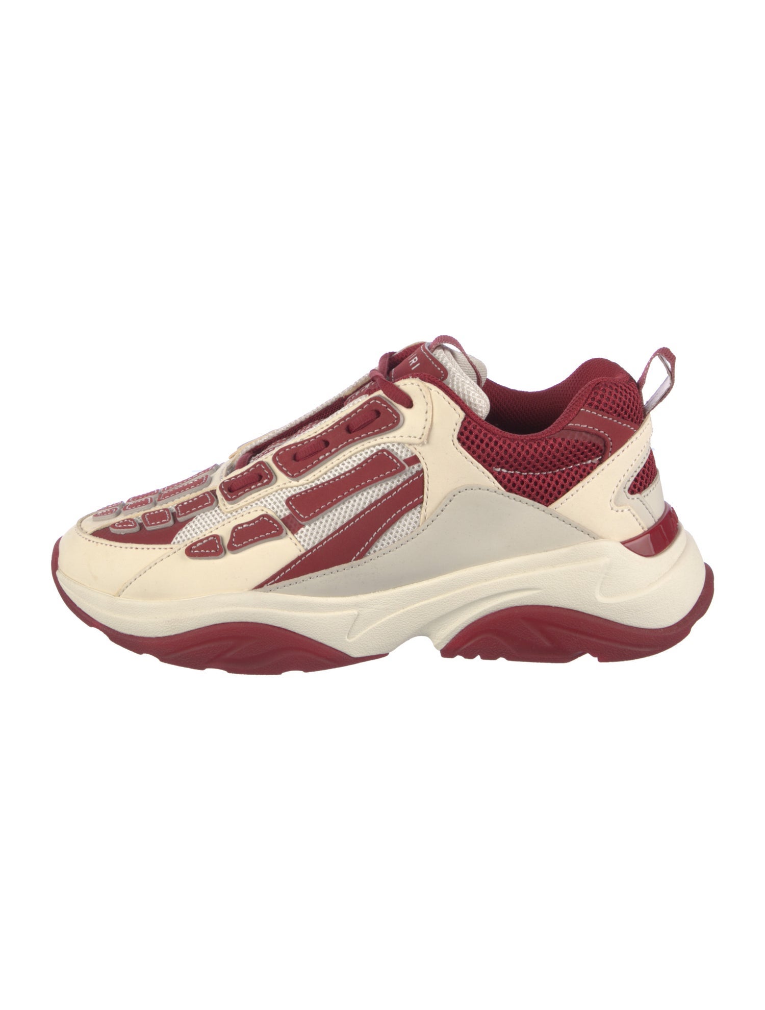 Amiri Leather Colorblock Pattern Chunky Sneakers