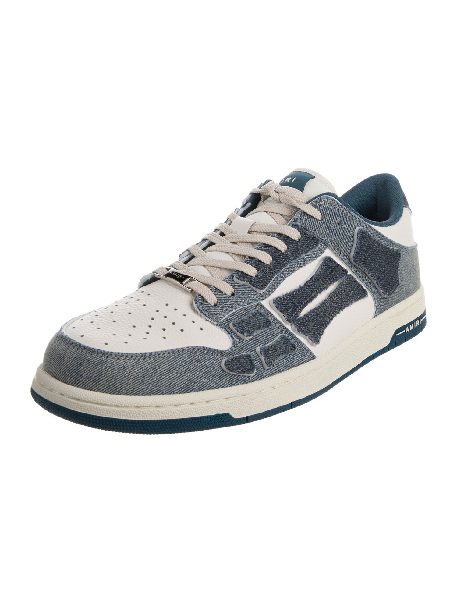 Amiri Denim Colorblock Pattern Sneakers