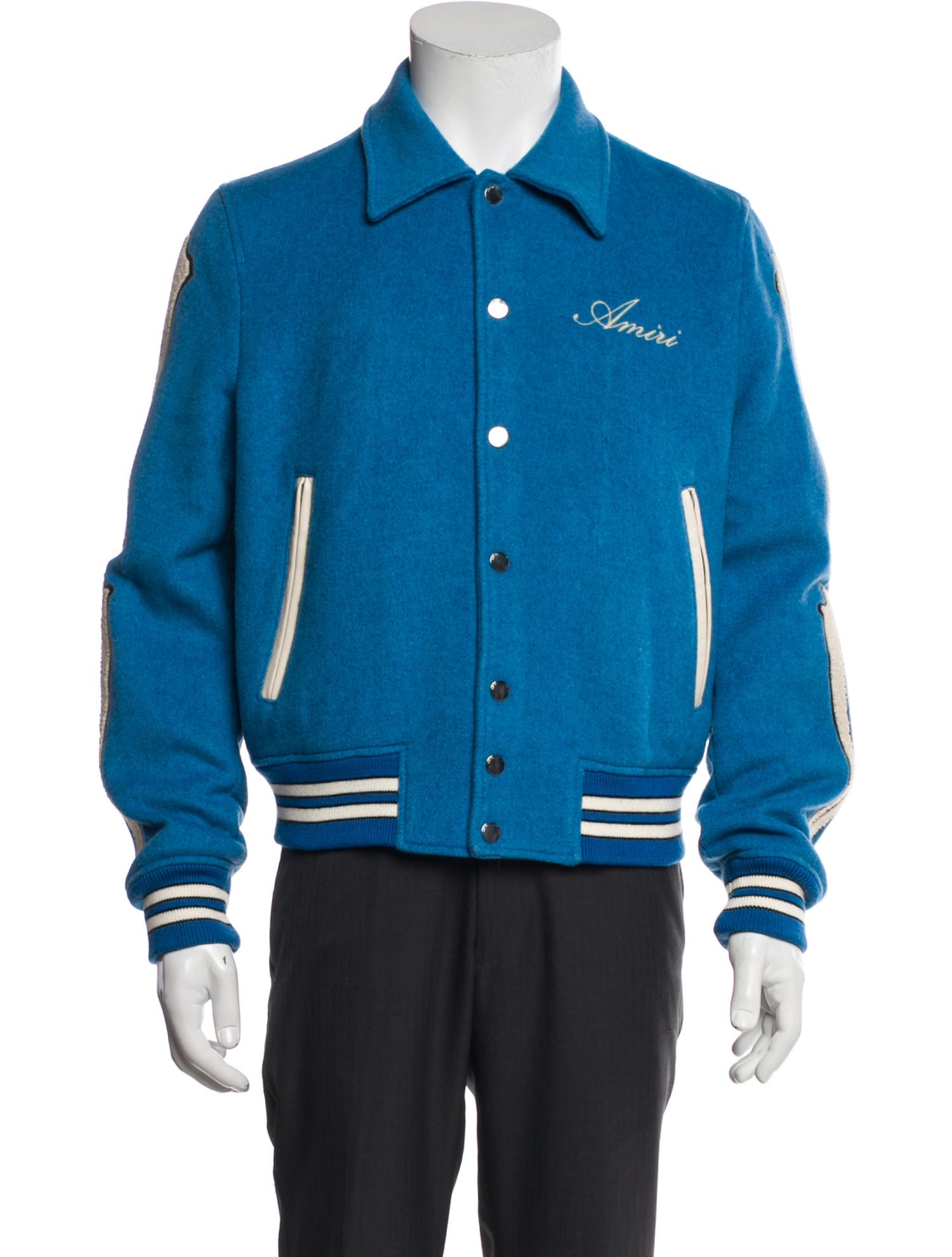 Amiri Wool Striped Varsity Jacket