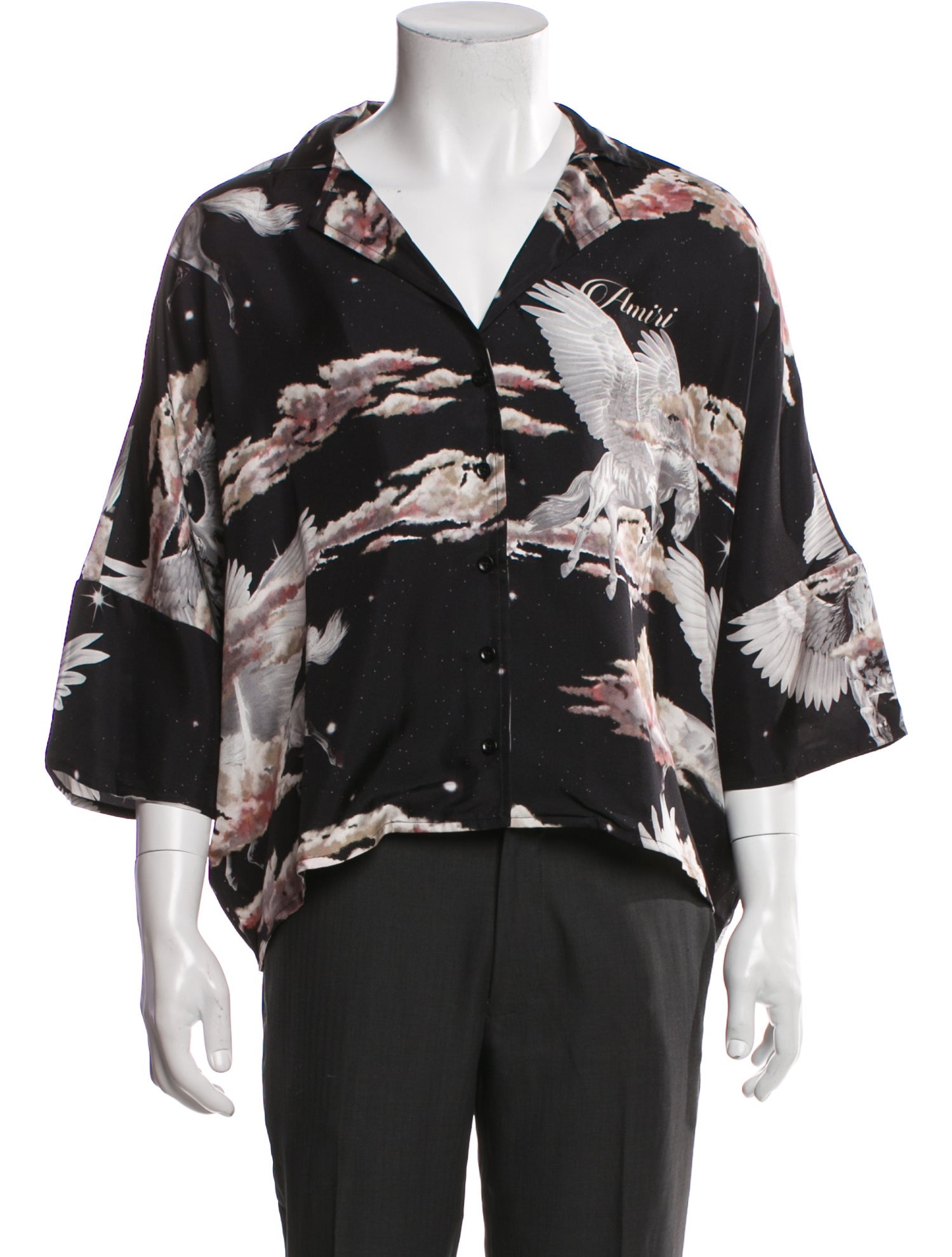 Amiri Silk Graphic Print Shirt