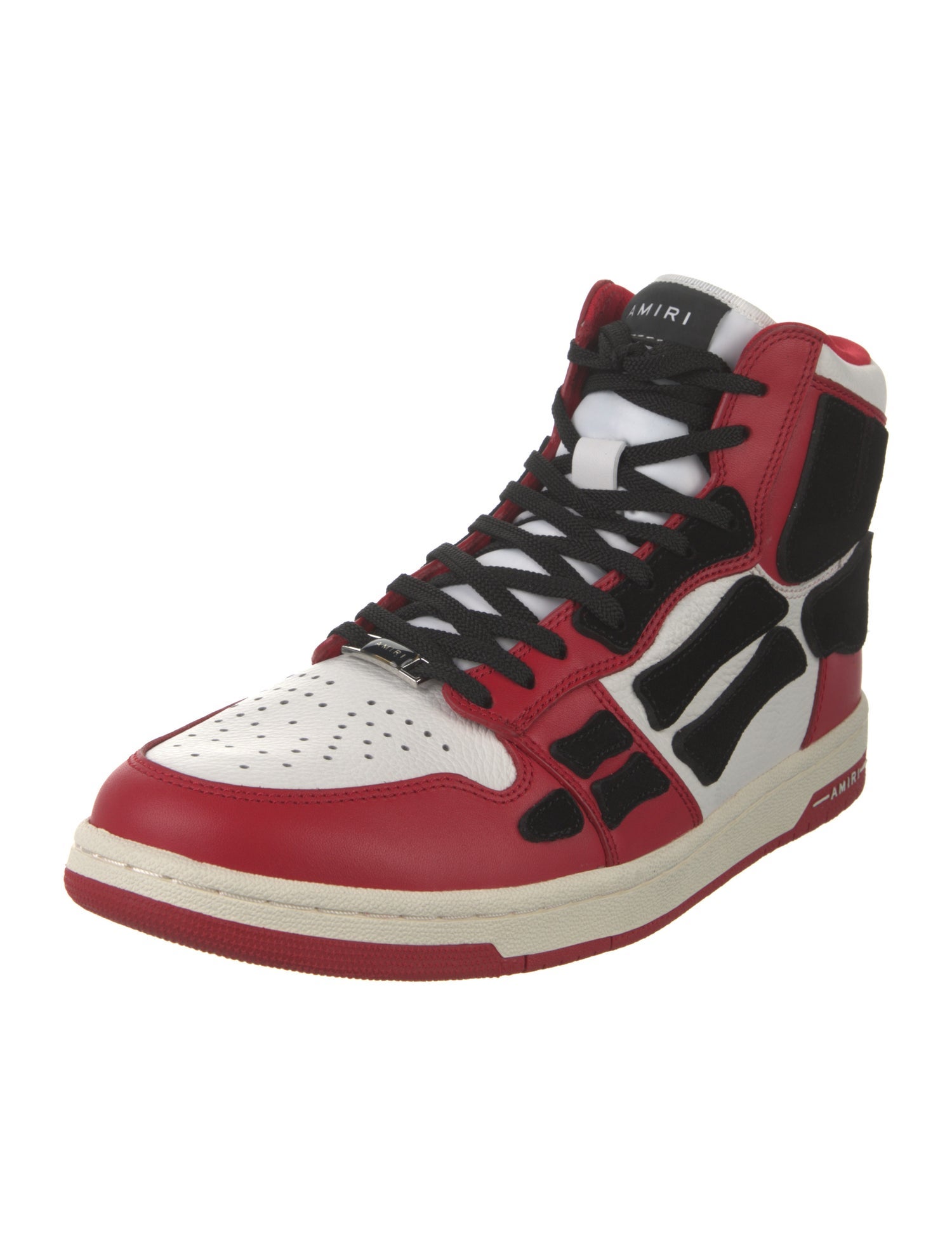 Amiri Leather Colorblock Pattern Sneakers