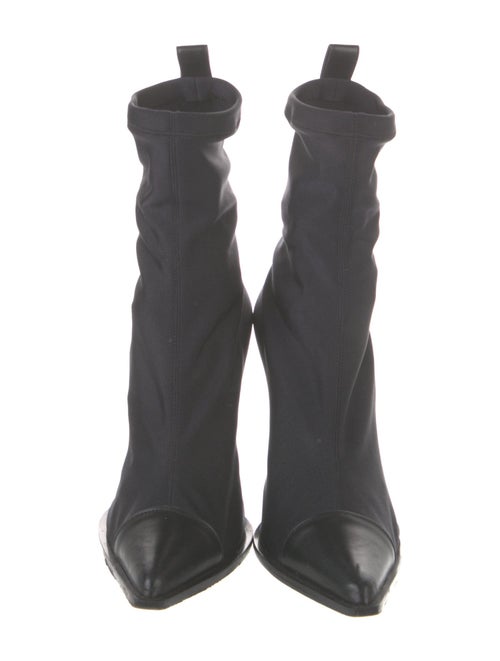 Amiri Neoprene Leather Trim Embellishment Sock Boots