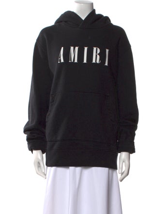 Amiri Black Pullover Hoodie Graphic Print Sweatshirt