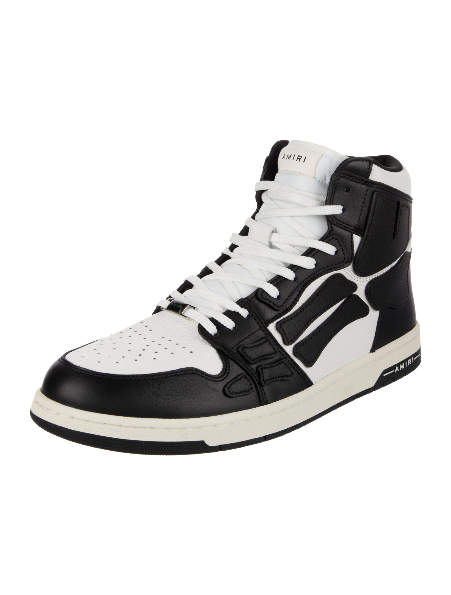 Amiri Leather Colorblock Pattern Sneakers