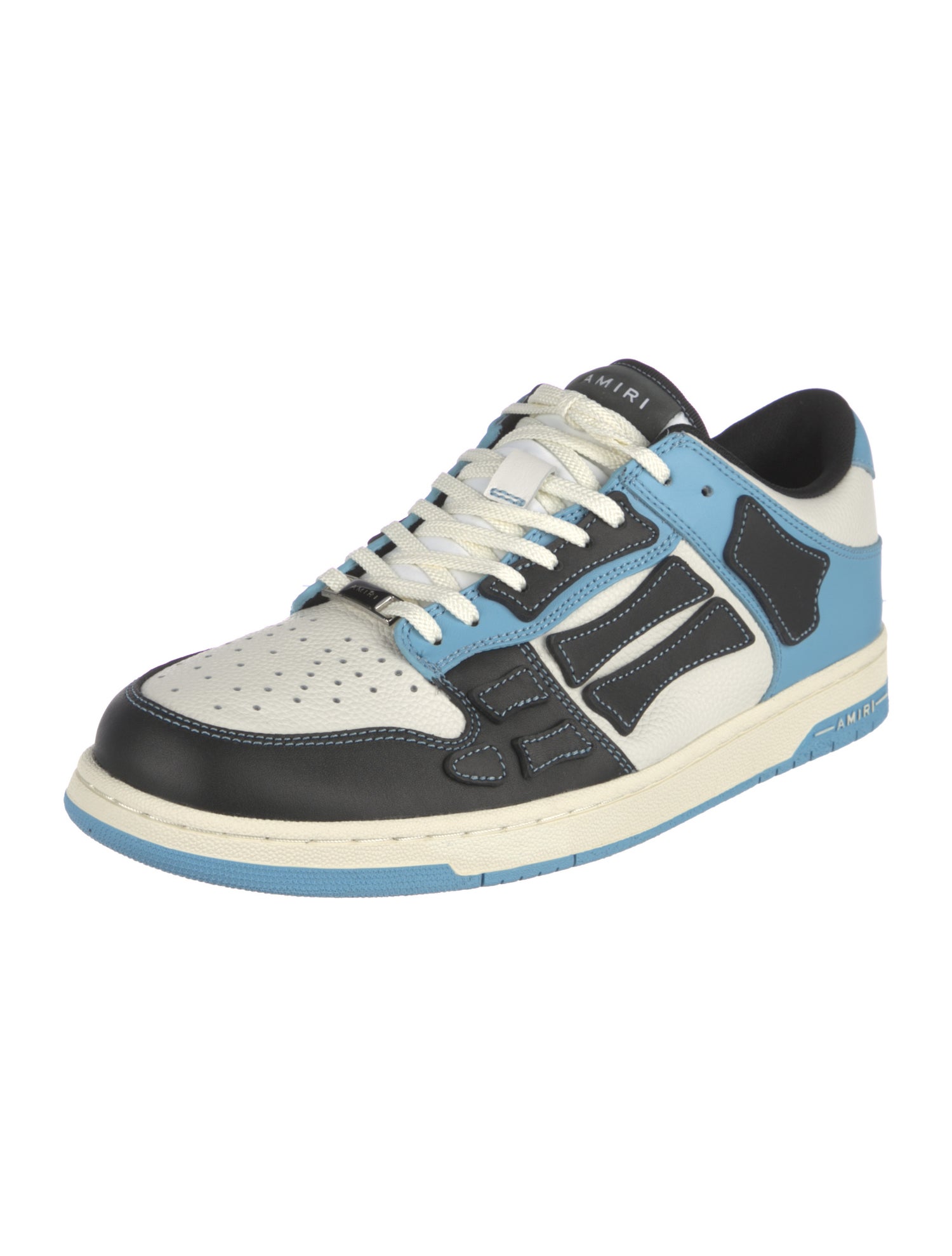 Amiri Leather Colorblock Pattern Sneakers