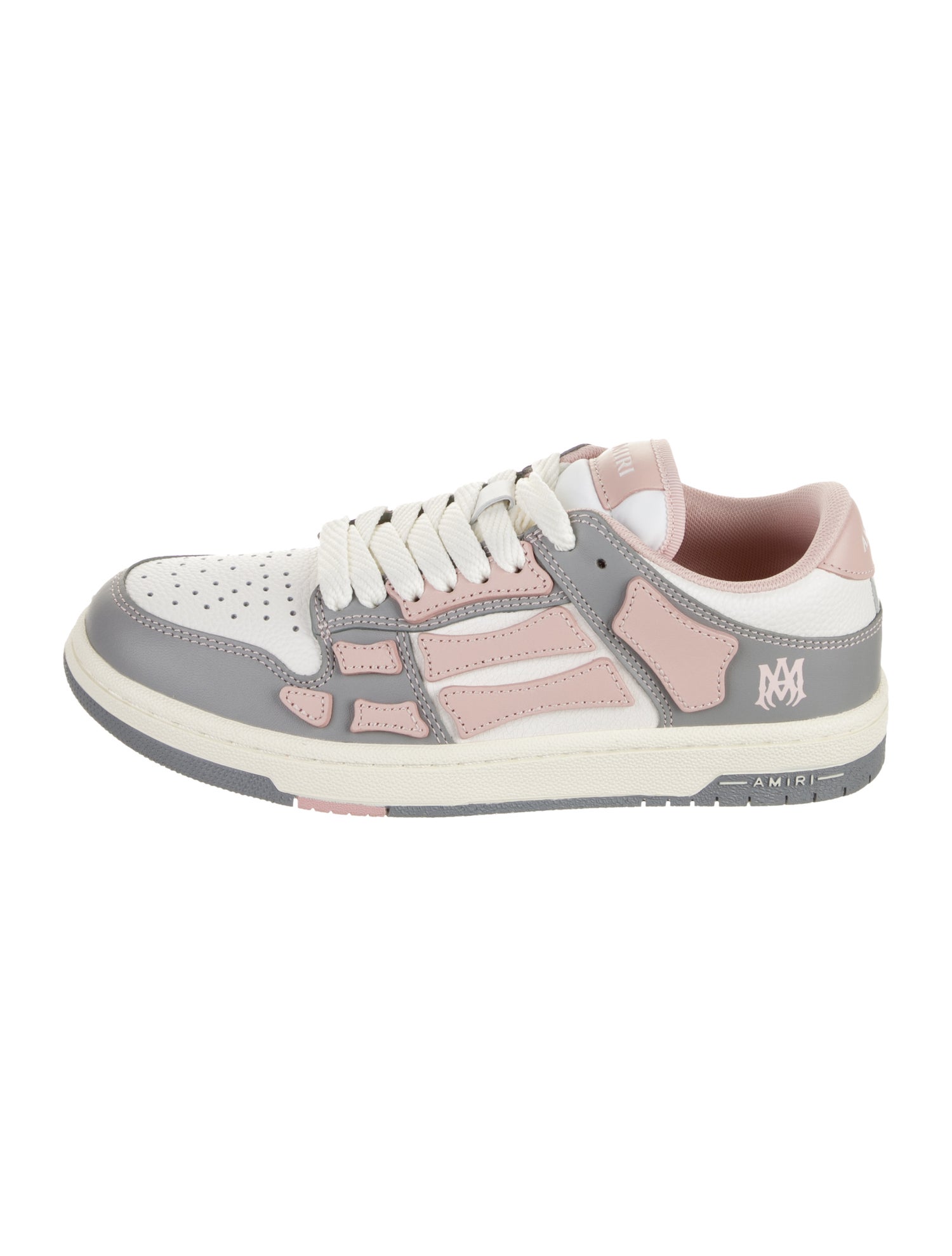 Amiri Leather Colorblock Pattern Sneakers
