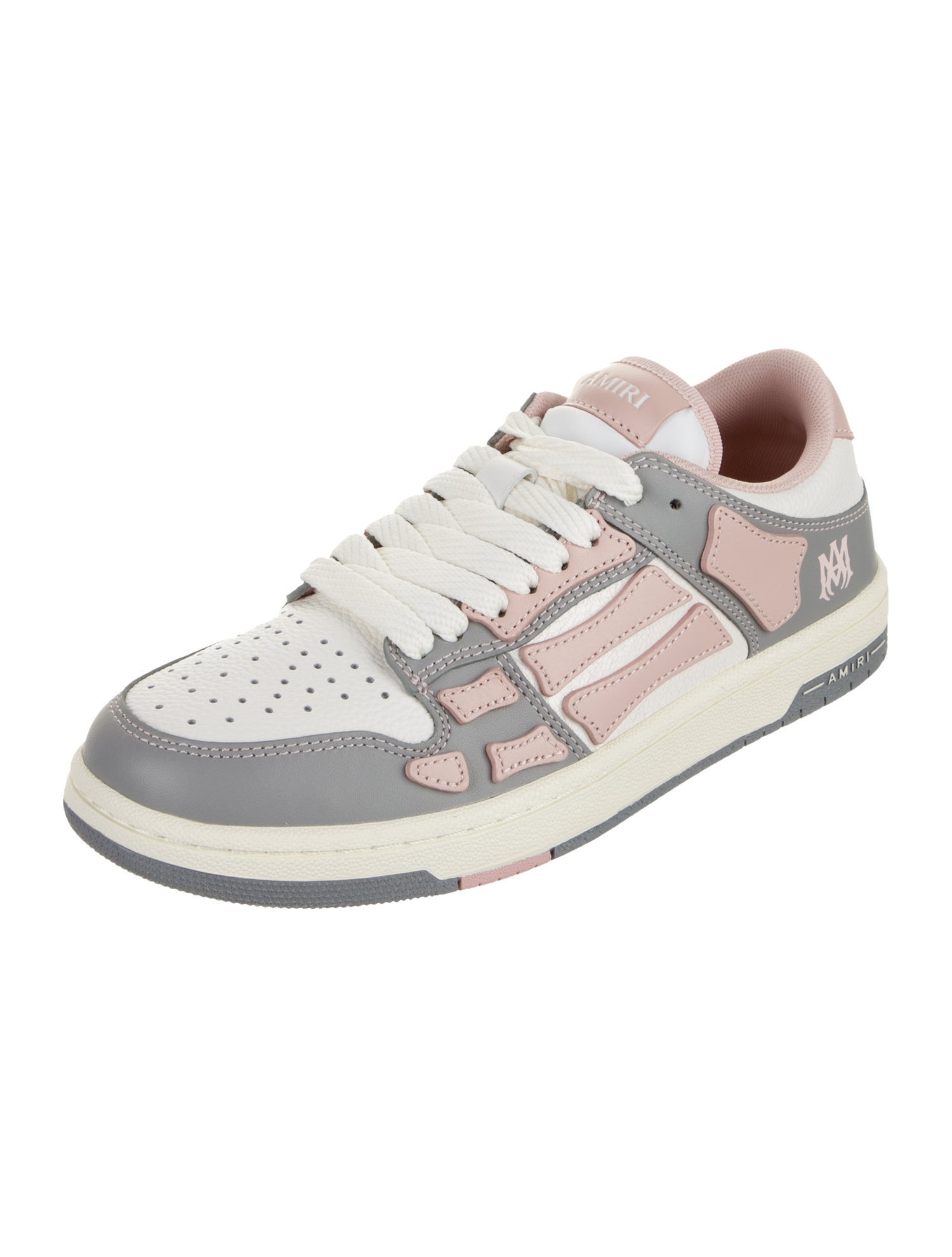 Amiri Leather Colorblock Pattern Sneakers