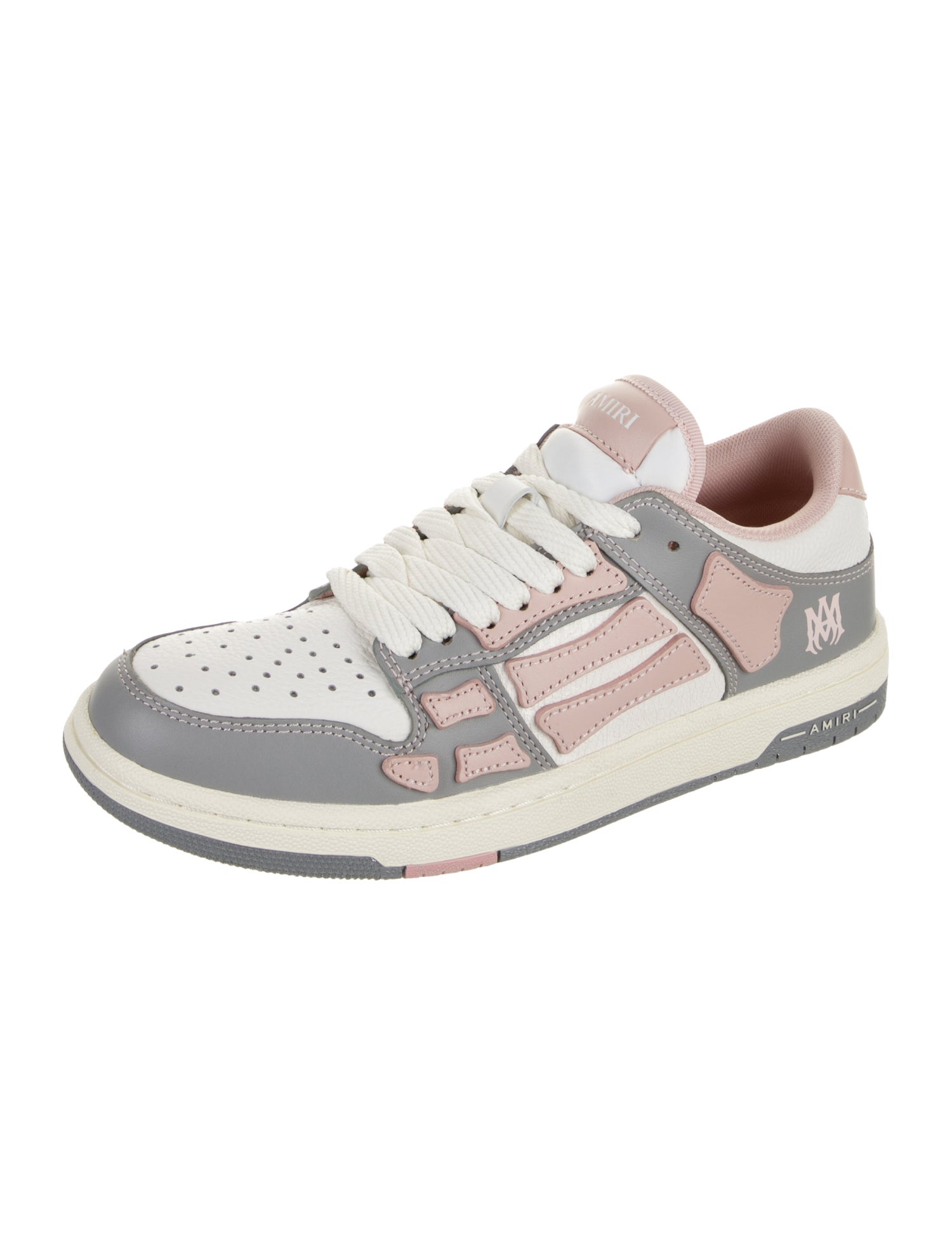 Amiri Leather Colorblock Pattern Sneakers