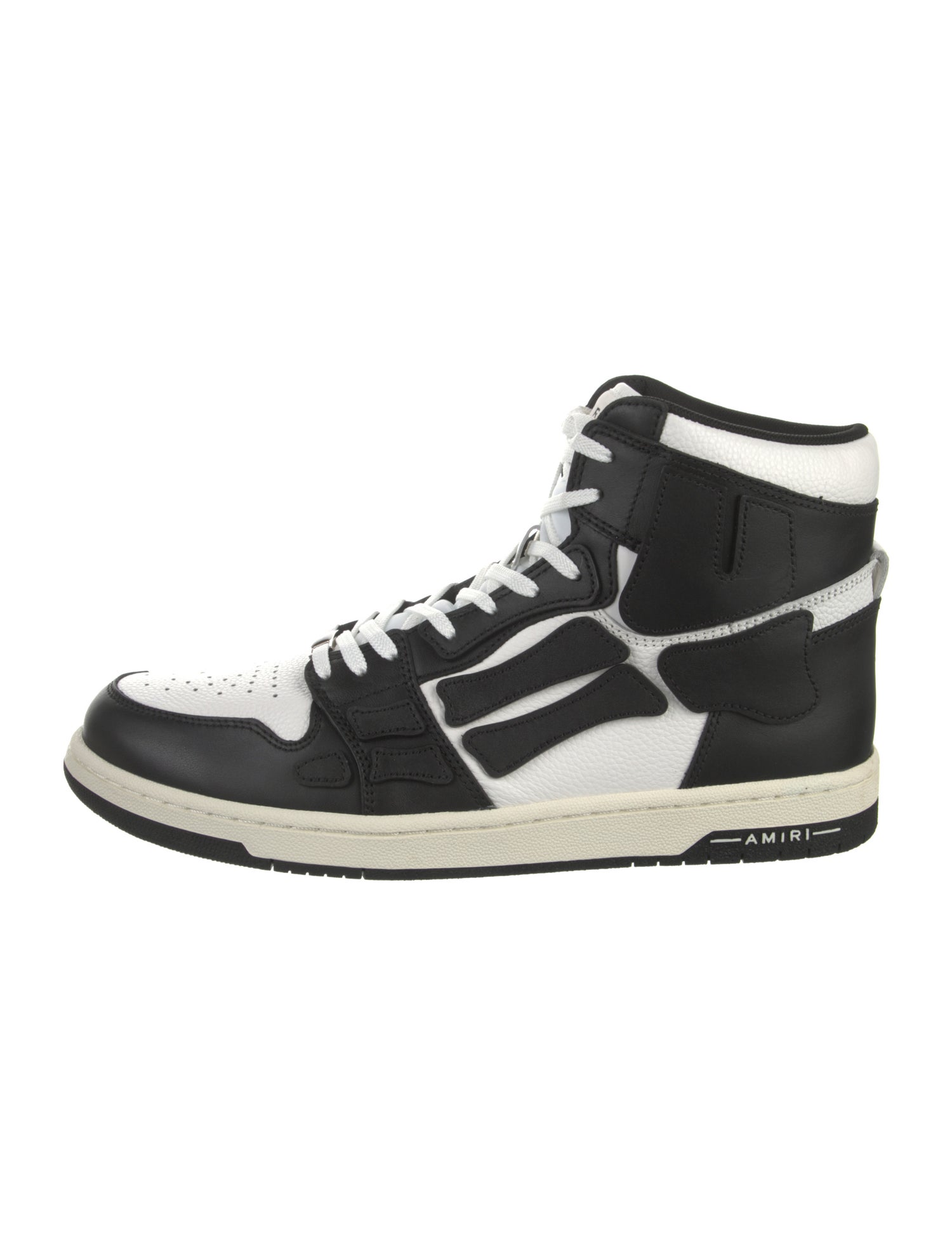 Amiri Leather Colorblock Pattern Sneakers