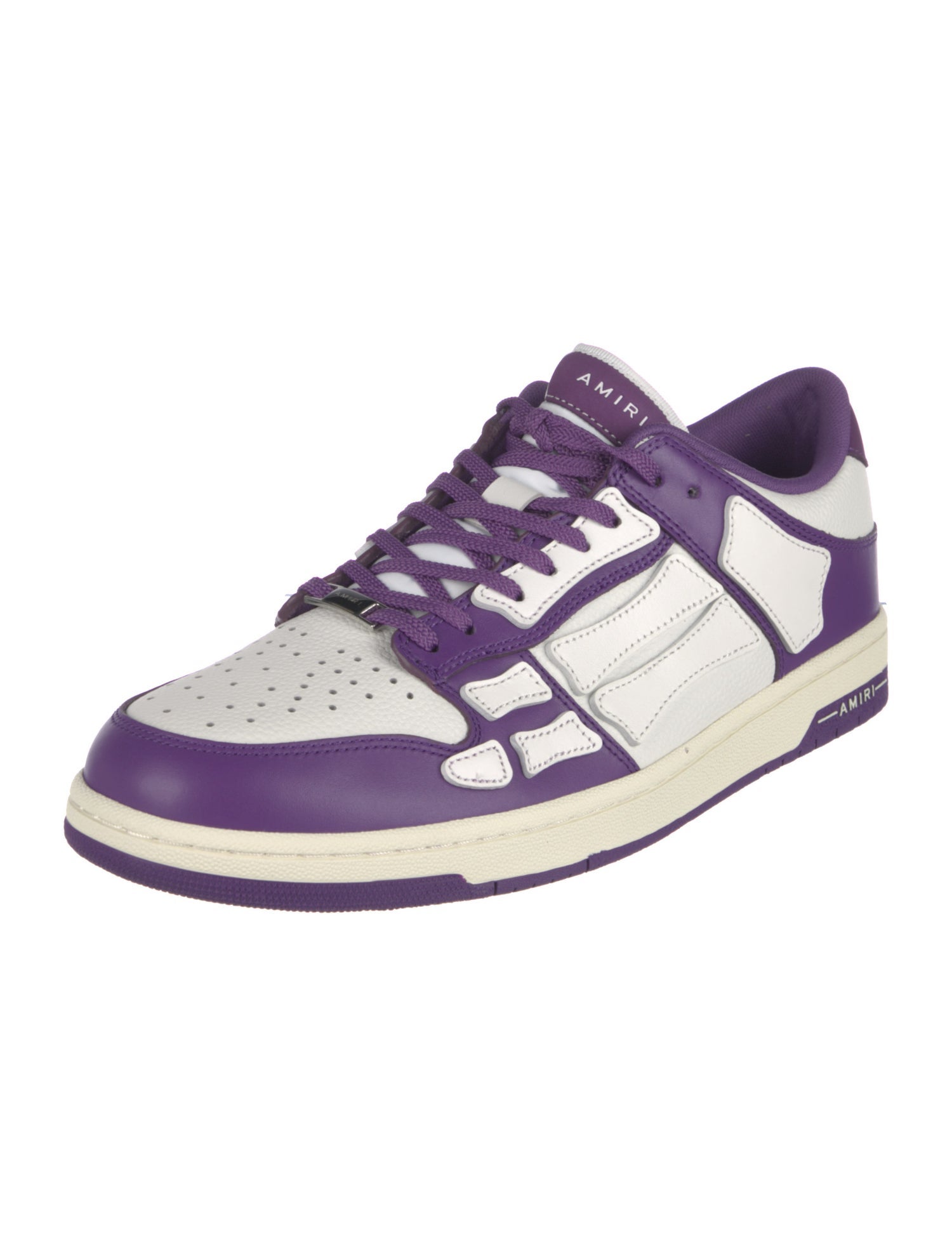 Amiri Leather Colorblock Pattern Sneakers