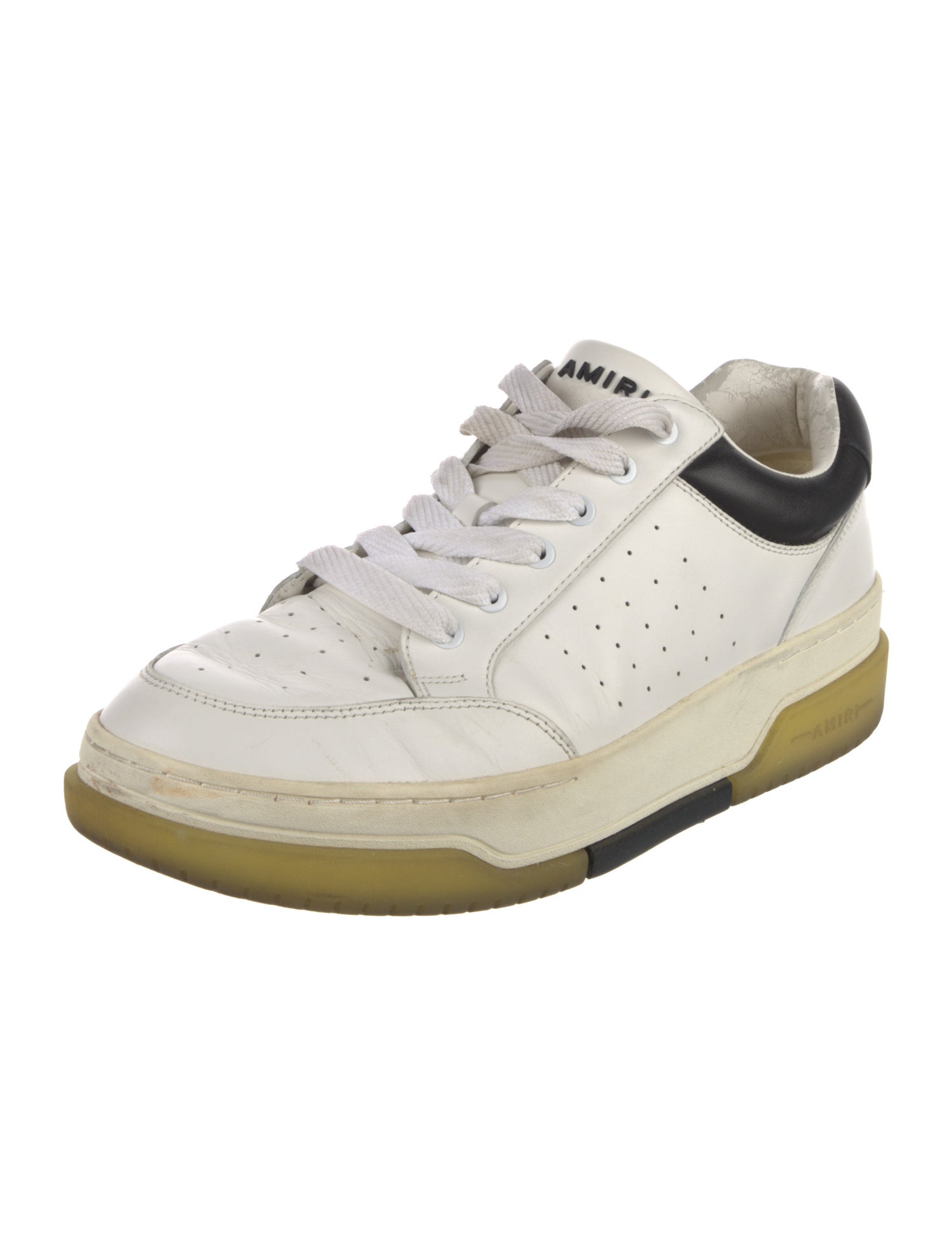 Amiri Leather Colorblock Pattern Sneakers